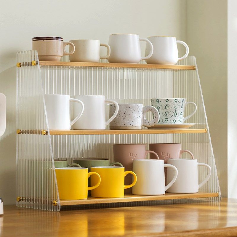 亚克力杯架杯子收纳置物架放水杯茶杯架厨房桌面酒杯玻璃杯架子