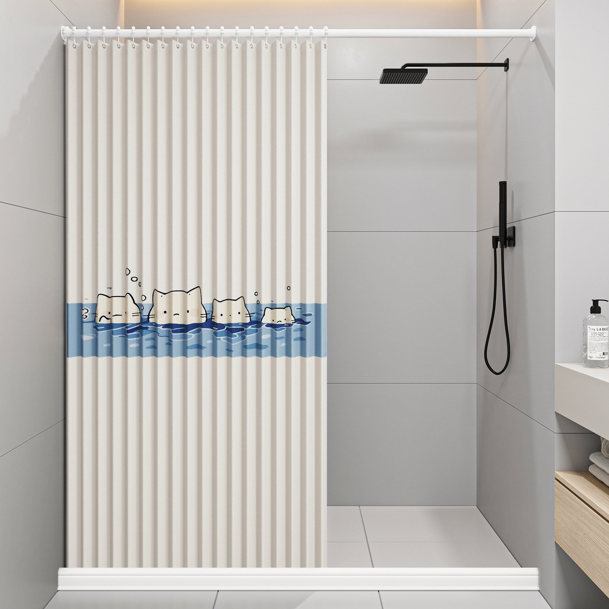 折叠防水浴帘套装免打孔浴室隔断帘隐形防水布淋浴帘卫生间洗澡帘,家庭/个人清洁工具,浴帘,淘宝优惠券,粉丝福利购,淘宝优惠卷