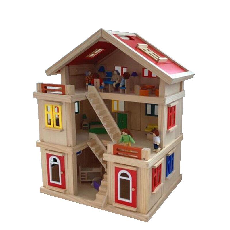 diy小屋女孩玩具礼物木制儿童益智过家家玩具房子公主别墅娃娃屋