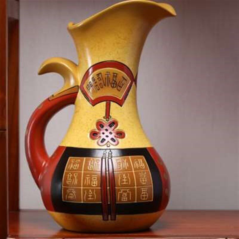 新中式陶瓷客厅玄关家庭摆件博古架橱柜隔断入户进门工艺品装饰品