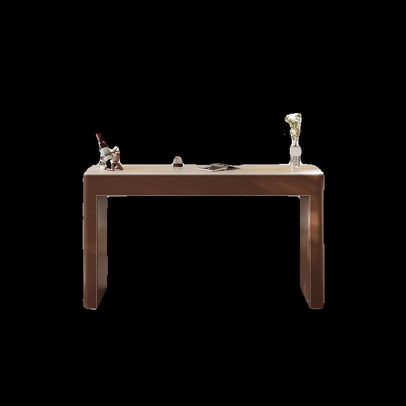 法式中古风马鞍皮吧台现代简约客厅高级感洞石岩板咖啡桌办公吧台,住宅家具,吧台,淘宝优惠券,粉丝福利购,淘宝优惠卷