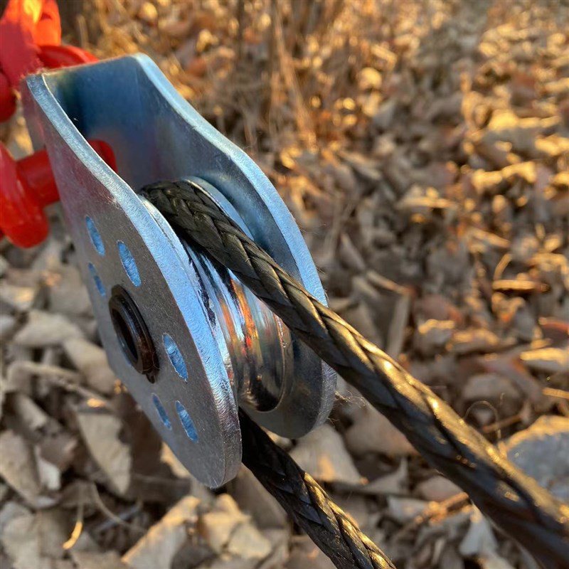 越野绞盘滑轮汽车自救10吨滑轮组拖车救援抱树带越野装备