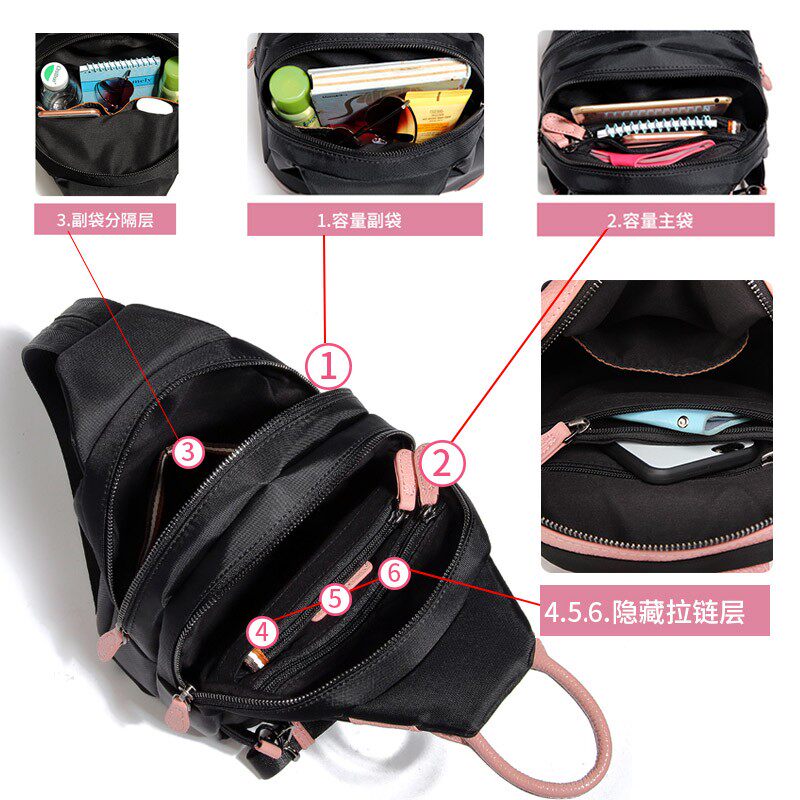 双肩包女2021新款三用多功能休闲旅行防水牛津帆布女士迷你小背包