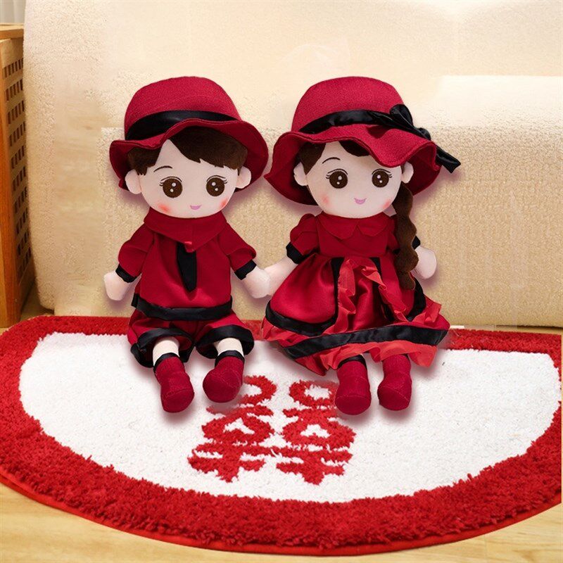 新婚情侣压床娃娃婚庆喜娃一对结婚礼物婚房床上布置新款中式
