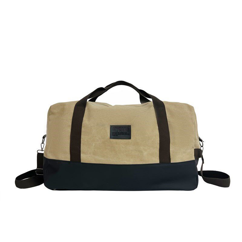 帆布手提单肩大容量短途旅行包男女多功能双肩背包出差斜挎行李包