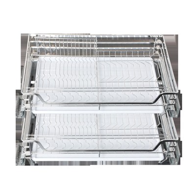 橱柜厨房拉篮304不锈钢650 700 750 800 850 900柜体碗碟篮双层篮