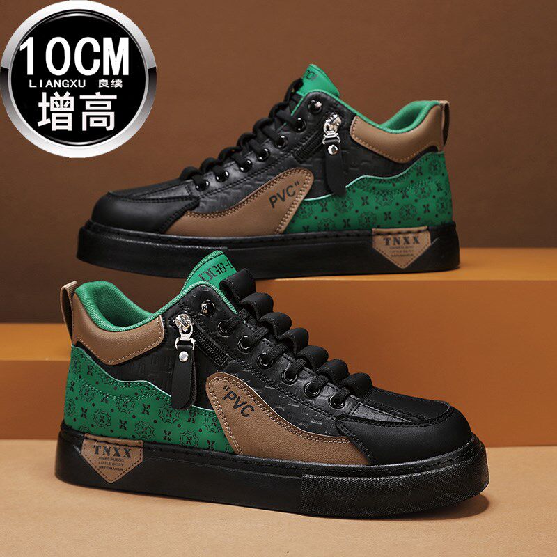 内增高男鞋10cm秋季新款百搭潮流男士休闲增高运动鞋厚底增高板鞋