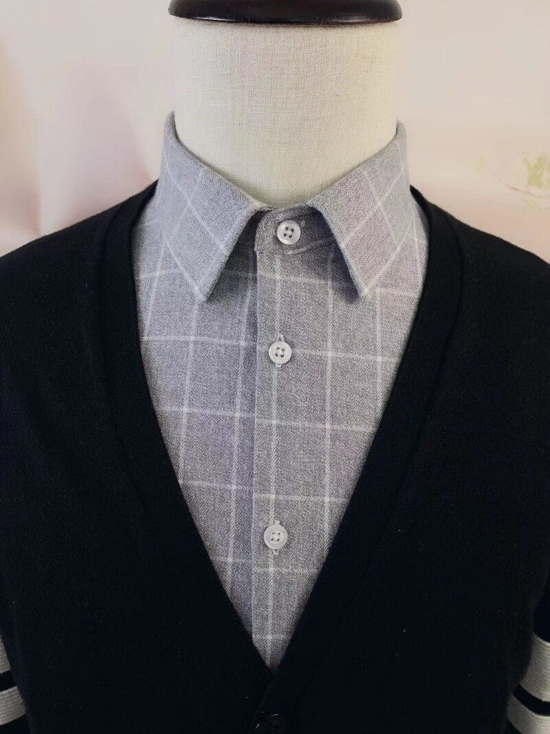 高端全棉磨毛假领子男百搭毛衣衬衫衣领保暖装饰领方领节约领假领