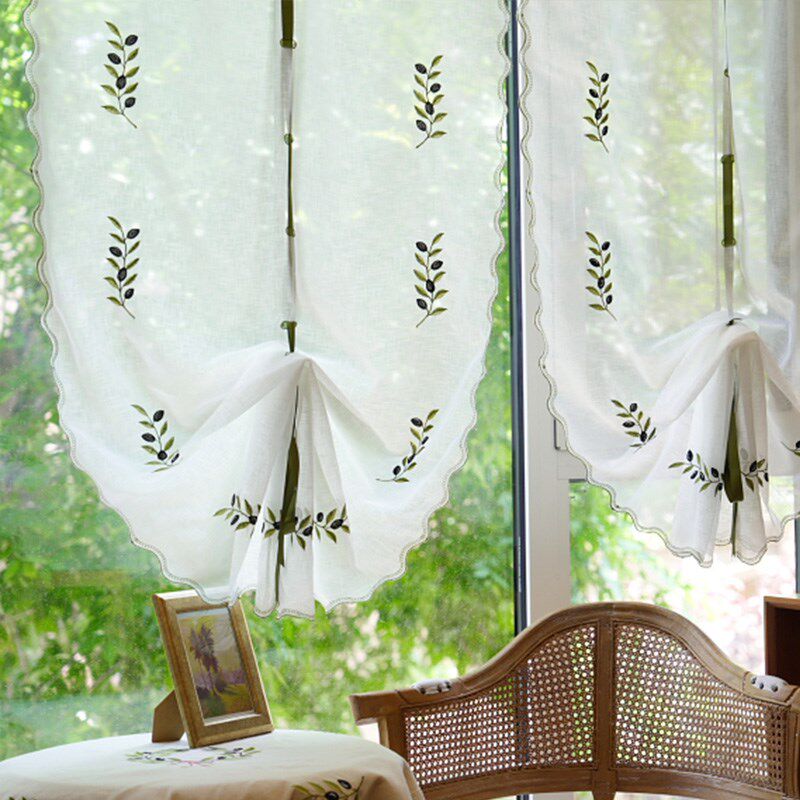 橄榄文艺成品窗帘乡村半帘森系门帘提拉帘卷帘免打孔魔术贴气球帘,居家布艺,成品窗帘,淘宝优惠券,粉丝福利购,淘宝优惠卷