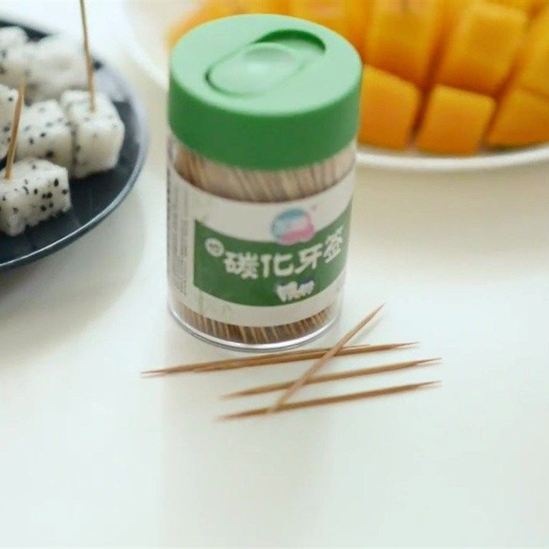 瓶特超细碳化竹牙签尖剔牙工具竹制细吃牙签量贩