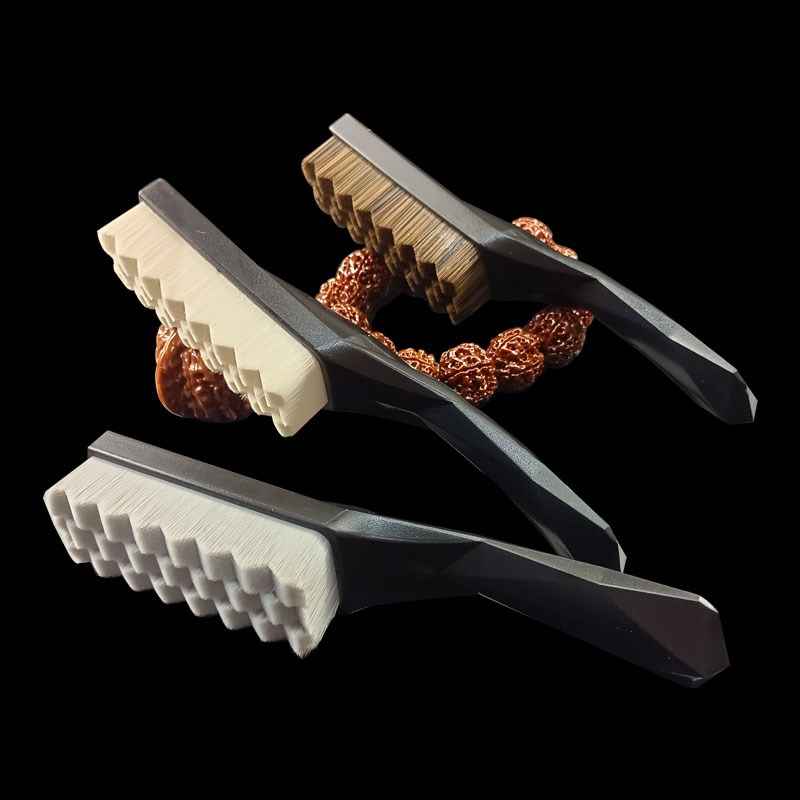 文玩刷子碳灰硼包浆羊毛刷万毛刷核桃专用猪鬃毛刷硬毛纳米刷套装