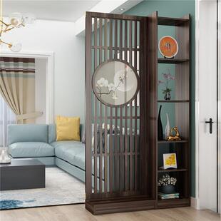 客厅屏风隔断装饰墙新中式入户玄关柜简约现代进门遮挡实木置物架