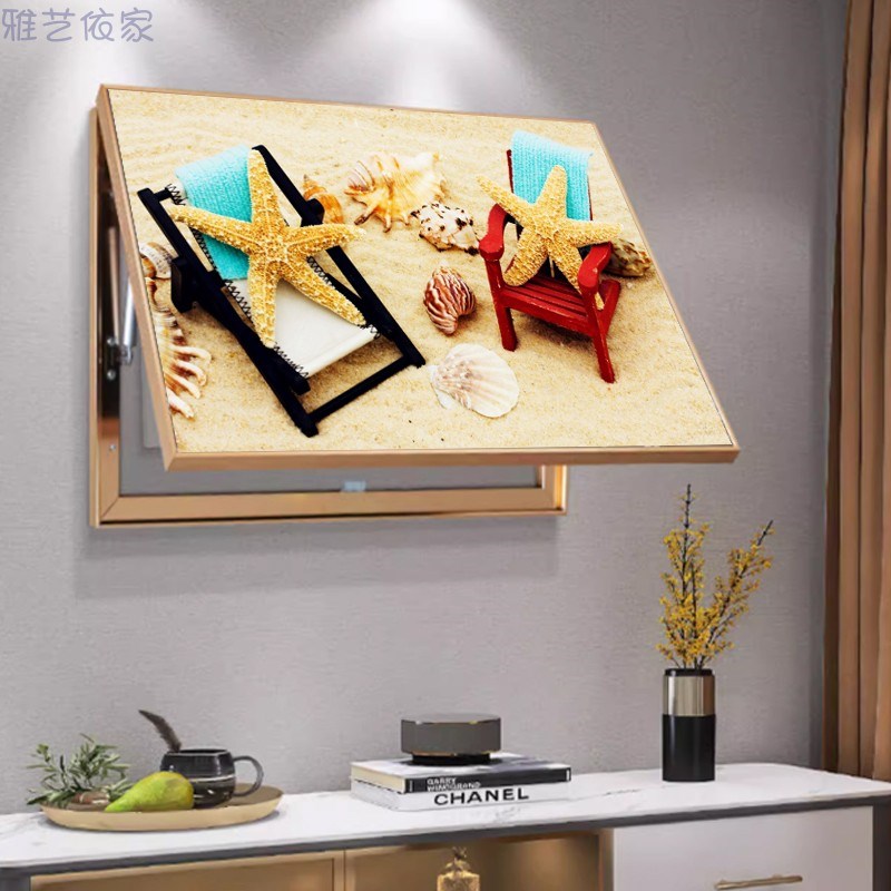 现代简约电表箱装饰画遮挡电闸箱空开盒挂画沙滩海星风景壁画海景