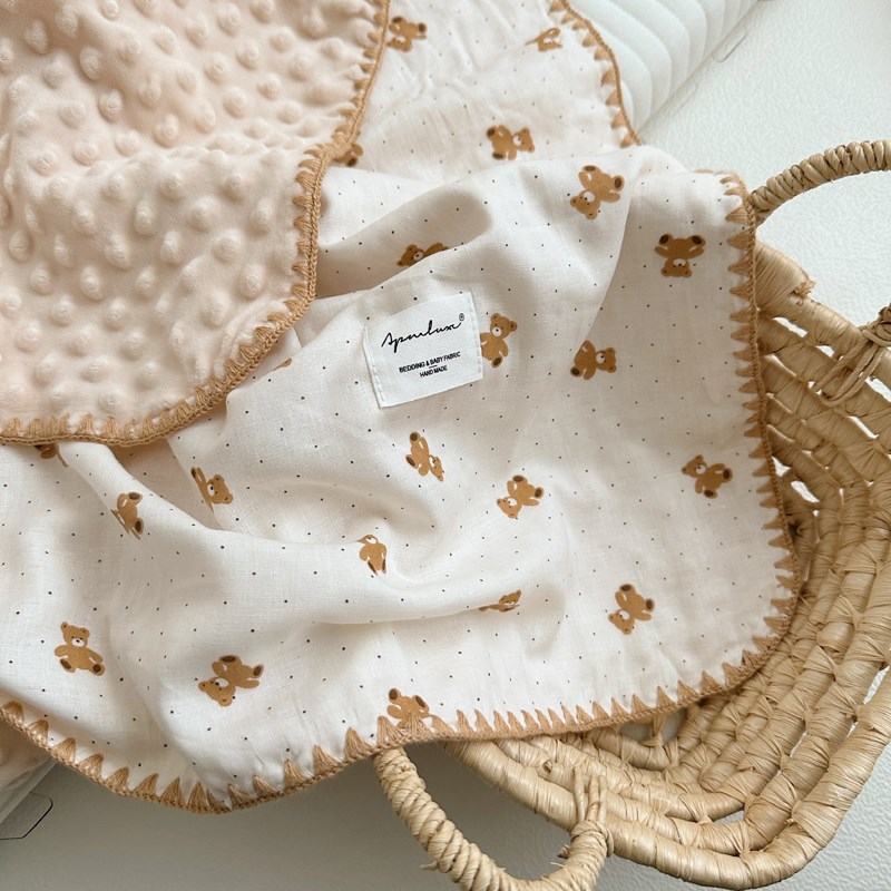 婴儿豆豆毯a类母婴级推车安抚宝宝防风毯儿童午睡沙发盖毯高级感