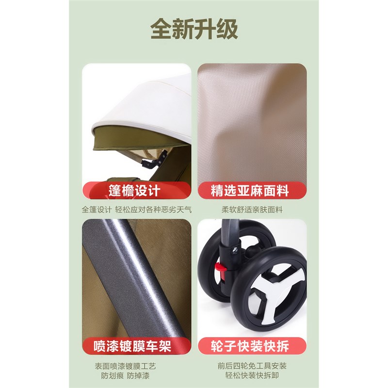 婴儿推车可坐可躺超轻便折叠四轮减震登机简易新生儿童宝宝手推车