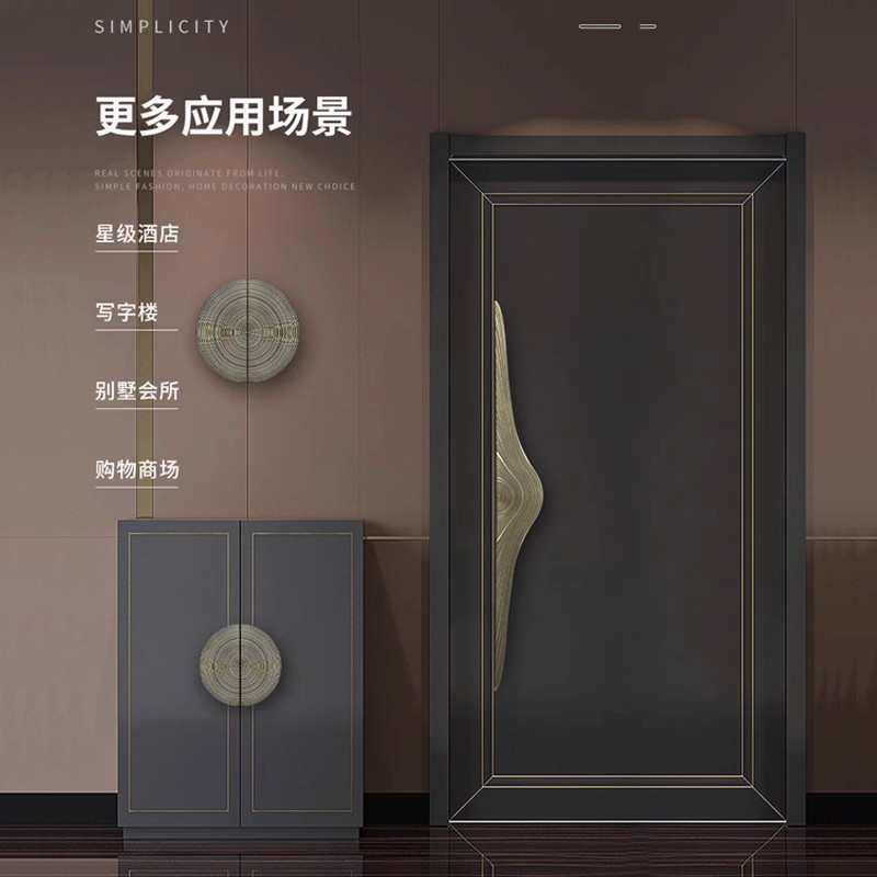 酒店中式仿古包厢大门把手不锈钢玻璃门拉手古铜实木门门把手定制