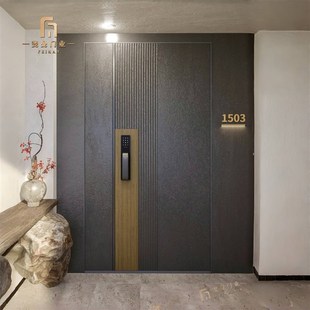 智能入户门一门一景一门到顶公寓大门精雕铸铝子母门进户门别墅YM