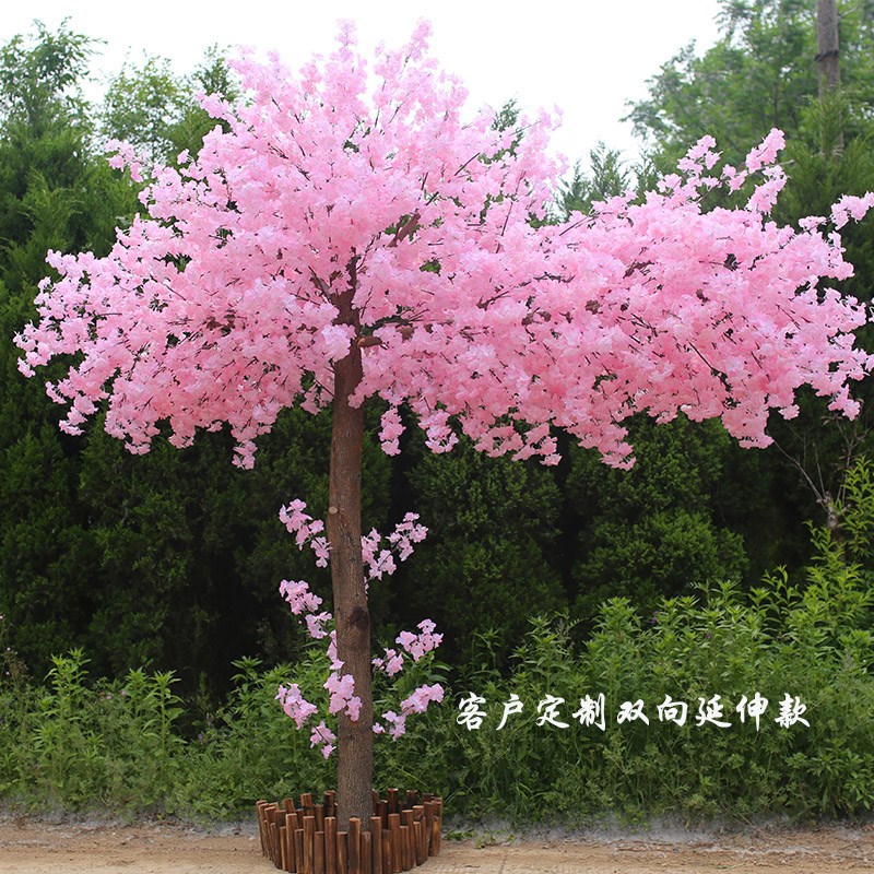 真树婚庆大型室内装饰假树许愿树商场花艺客厅摆件假桃花树