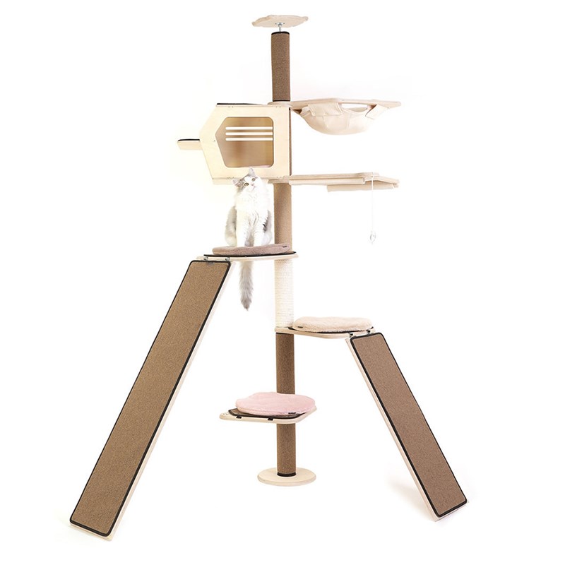 喵林苑实木通天柱顶天立地猫爬架猫窝猫树一体猫架猫爬柱猫抓柱