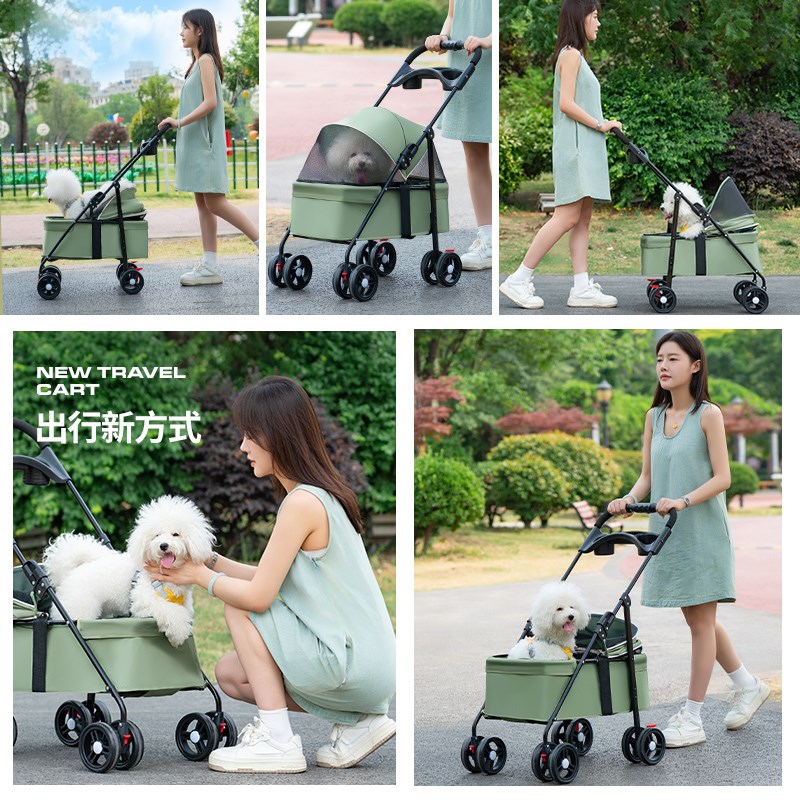 2025宠物推车猫咪泰迪手推车狗狗外出轻便可折叠户外出小型宠物车
