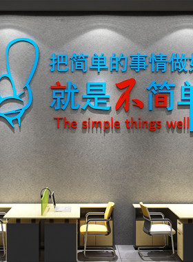 激励志文化标语员工团队精神办公会议室公司企业背景墙装饰贴纸画