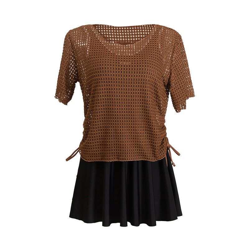 2024新款大码女士连体保守泡温泉遮肚显瘦胖mm200斤宽松平角泳装