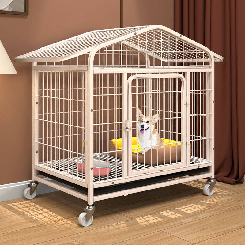 狗笼子中型犬带厕所室内大型犬加粗铁笼柯基泰迪金毛加高别墅狗窝