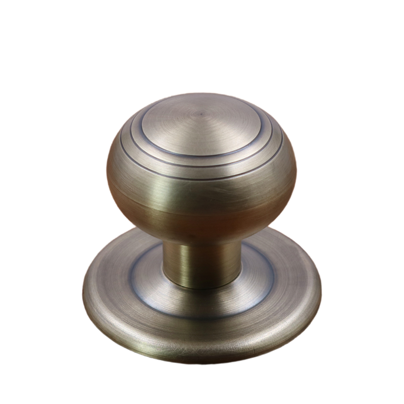 实心全铜加厚球形拉手纯铜明装黄铜大门单孔把手房间古铜对拉穿接