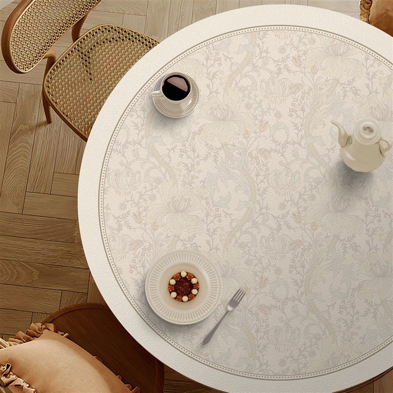 法式圆桌桌垫皮革桌面保护垫圆形桌垫桌布免洗防水防油圆形餐桌垫,居家布艺,桌布,淘宝优惠券,粉丝福利购,淘宝优惠卷