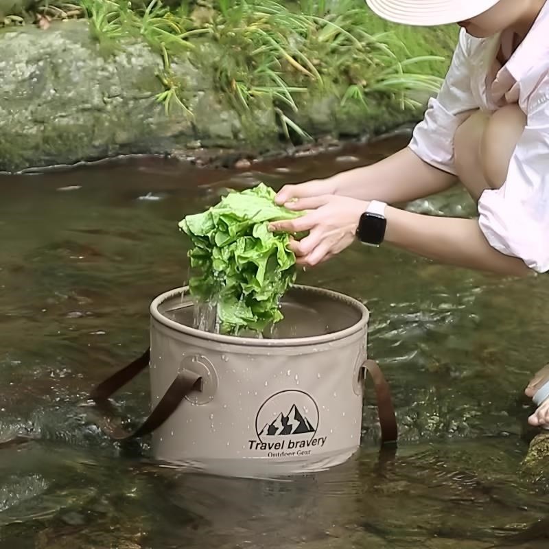 户外折叠水桶便携式旅行大容量装水洗衣洗菜露营用品泡脚袋折叠盆