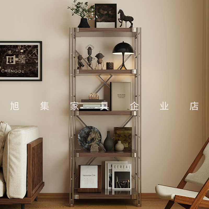 日式置物架客厅陈列架阳台储物架落地多层简约收纳架厨房微波炉架