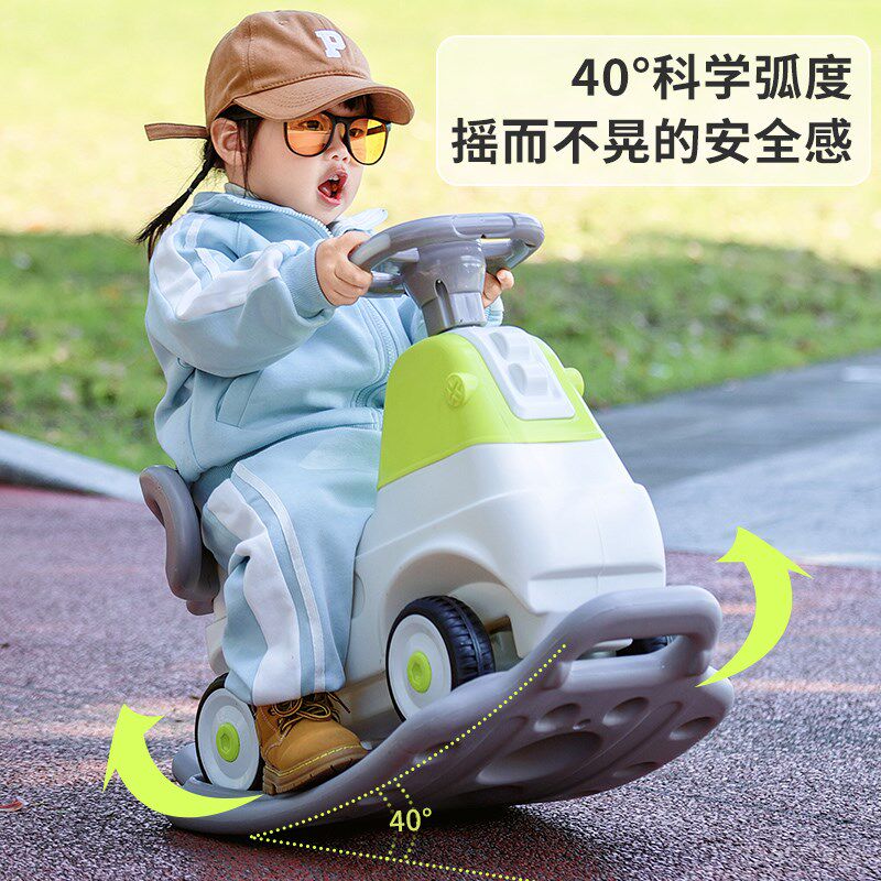 儿童挖掘机可坐人扭扭车带拖斗挖土机可推可骑滑玩具车女孩溜溜车