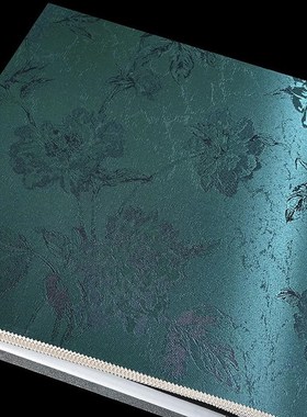 客厅卧室书房床头背景墙黄色花朵大花壁布浪漫田园灰色提花墙布WI