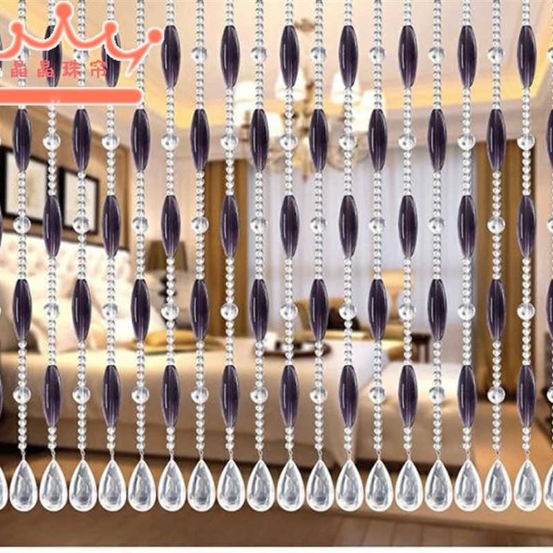新款门帘成品绿色橄榄珠水晶隔断窗客厅卧室玄关化妆室线帘挂帘子