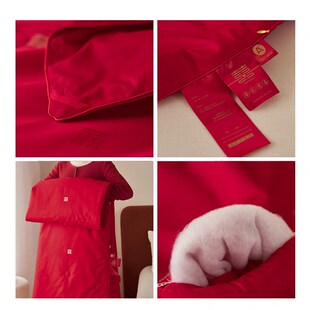 红色结婚被子薄款夏季夏凉被纯棉全棉可机洗夏被空调被a类母婴级