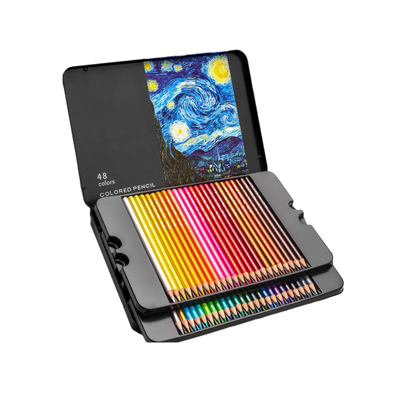 彩铅笔画画专用48色72彩色铅笔100彩铅水溶性油性美术生绘画小学