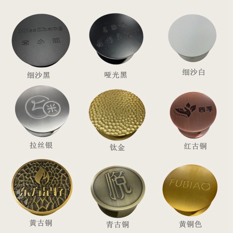 简约木门玻璃门把手拉丝圆形大门拉手logo定做刻字个性门拉手方形