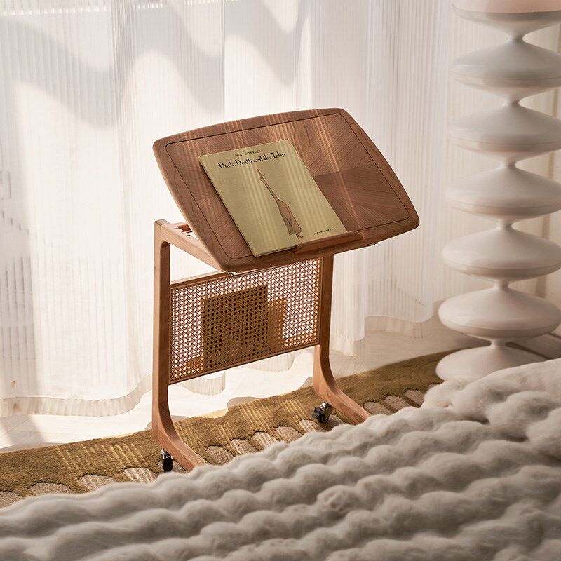 实木扫地机器人置物架可移动沙发边几云鲸基站收纳架床头小边桌