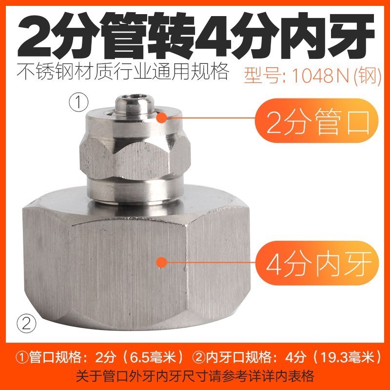 pe管304不锈钢对丝接头变双外丝直接加长2分分3分转水管配件螺纹