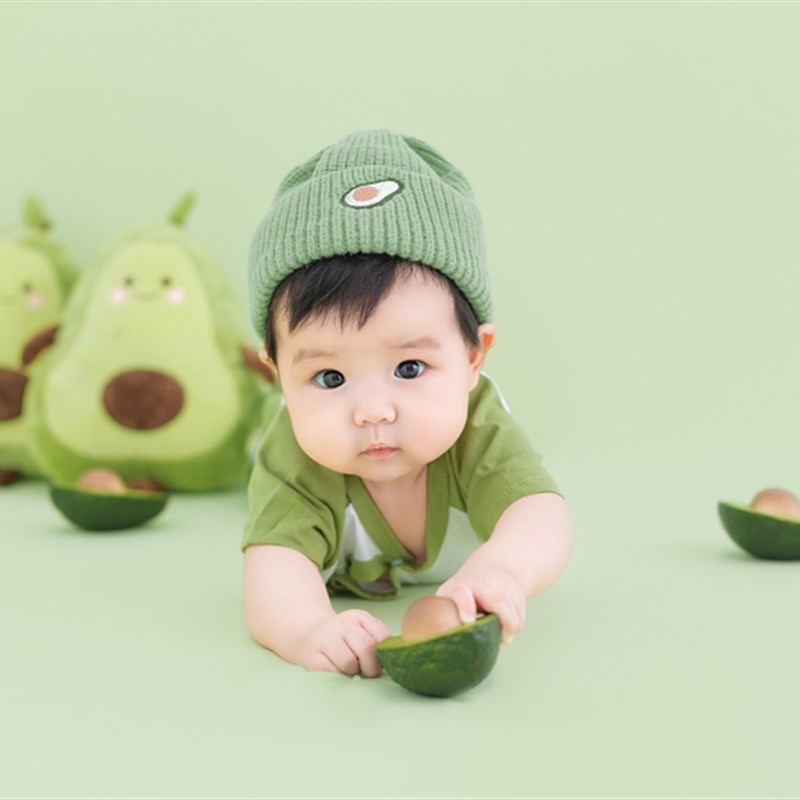 儿童摄影主题服装百天照牛油果造型婴儿影楼艺术照半岁拍照服饰
