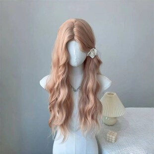 粉金色假发女大波浪仿真发时尚 自然doll感lolita水波纹长卷发假发