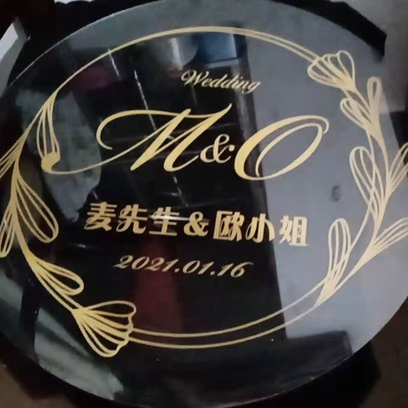 婚车装饰透明亚克力板婚礼个性花车主车副车头名字牌喜字定制