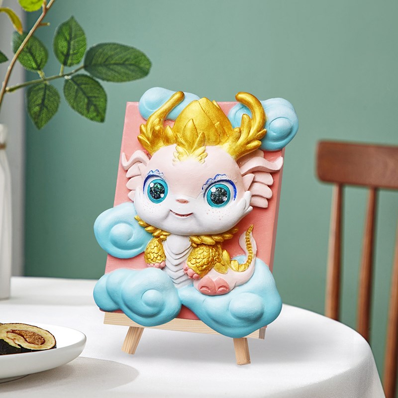 浮雕画玩作diy0基础手工浮雕立体手绘画填充丙烯填色油彩画装饰画图片