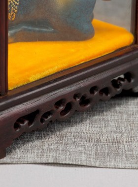 红酸枝移门开门玻璃罩推拉门红木宝笼实木工艺品展示玻璃罩定制