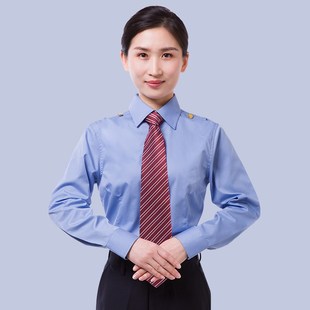 铁路新式路服衬衣蓝色衬衫乘务员高铁工作服男士新铁路制服19式女