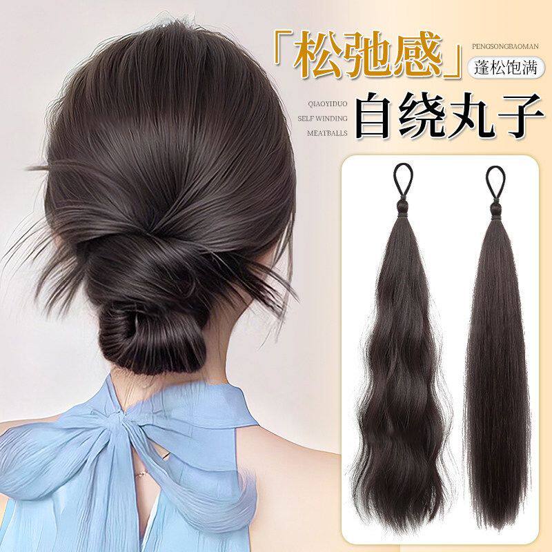 丸子头假发女自绕丸子头发束盘发神器量花苞头假发髻辫子发束