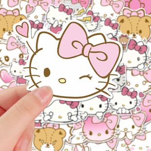 Hello Kitty凯蒂猫三丽鸥贴纸kt猫笔记本电脑手机手账diy装饰贴画