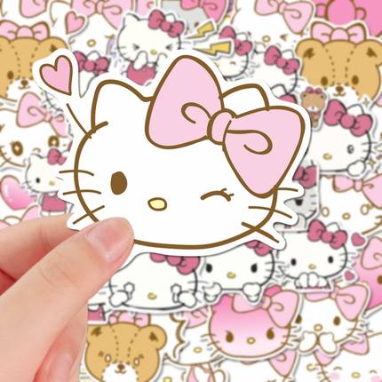 Hello Kitty凯蒂猫三丽鸥贴纸kt猫笔记本电脑手机手账diy装饰贴画