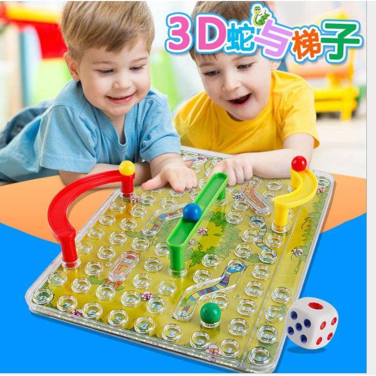 宏英707亲子互动3D蛇与梯子趣味棋类亲子游戏 蛇棋飞行棋亲子玩具
