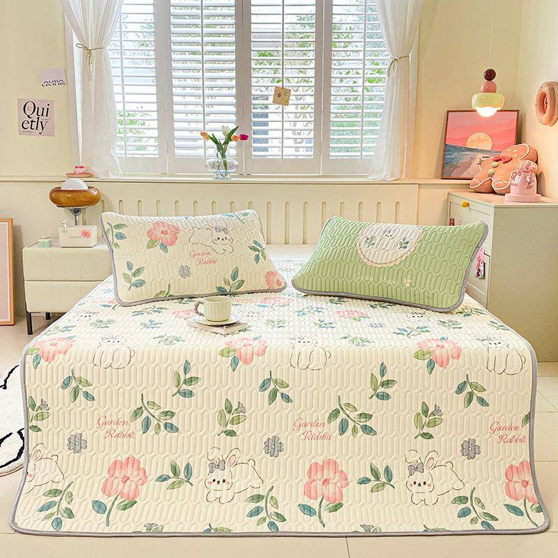 a类乳胶凉席三件套夏季冰丝床单可折叠防滑凉感丝软席子空调席ins